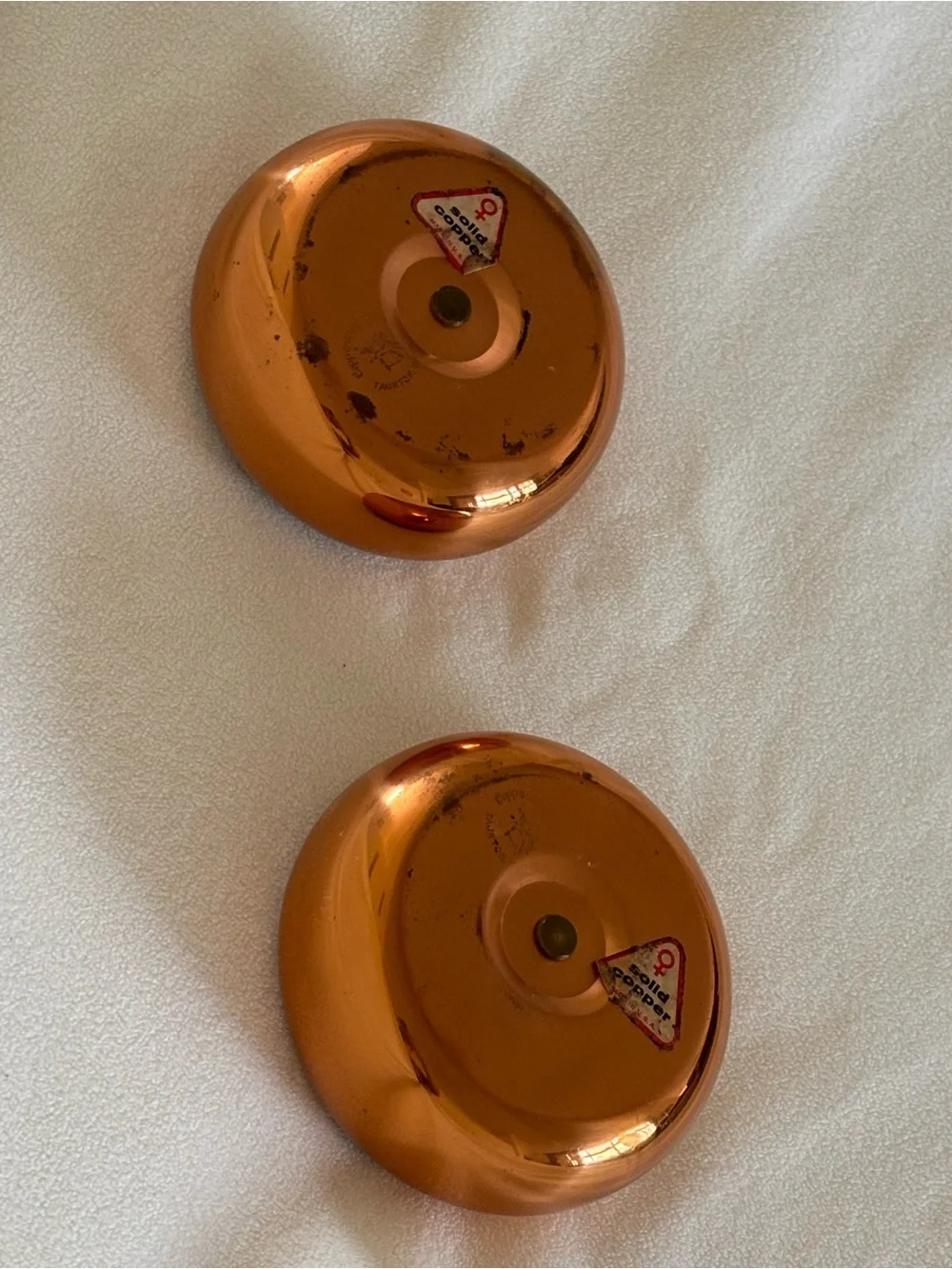 Vintage Solid Copper Candle Holders Set of 2 MCM Made in USA
